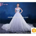 Alibaba mais recente design de cristal de contas de damas Tulle vestido de noiva Puffy vestidos de baile